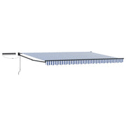 Elektrisch zonnescherm 4,5 x 3 m blauw wit