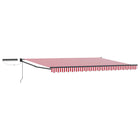 Electric Retractable Awning Red and White 5 x 3 m