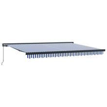 Inklapbaar Zonnescherm Blauw en Wit 400 × 300 cm