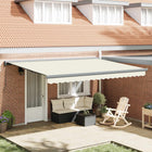 Retractable Awning Cream and Gray 400 × 300 cm