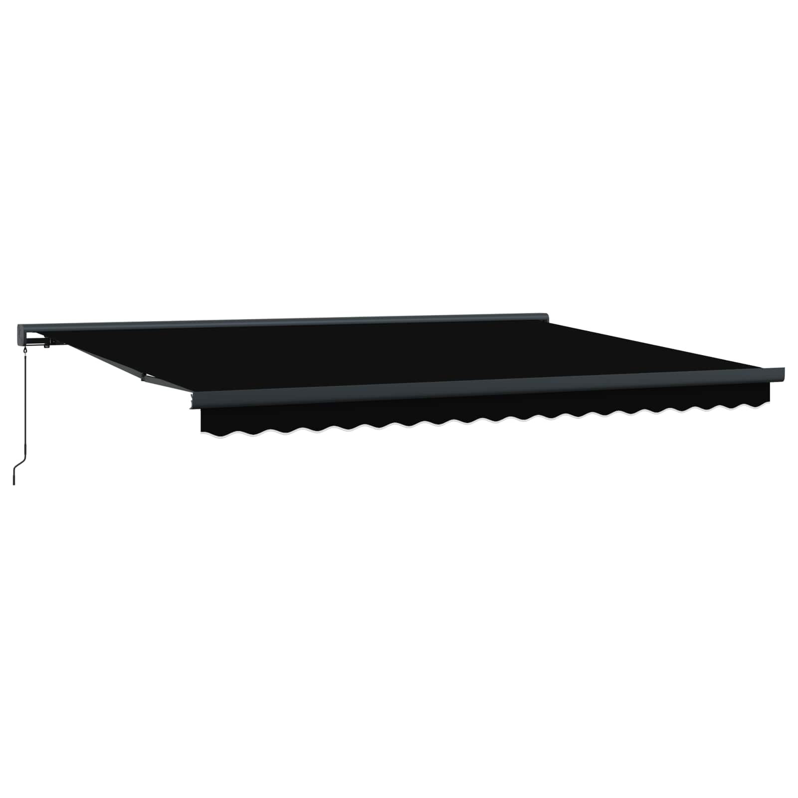 Inklapbaar Zonnescherm Zwart Canvas Zwart (anthraciet frame)