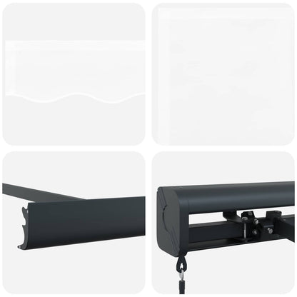 Inklapbaar Zonnescherm Wit Canvas Wit (anthraciet frame)