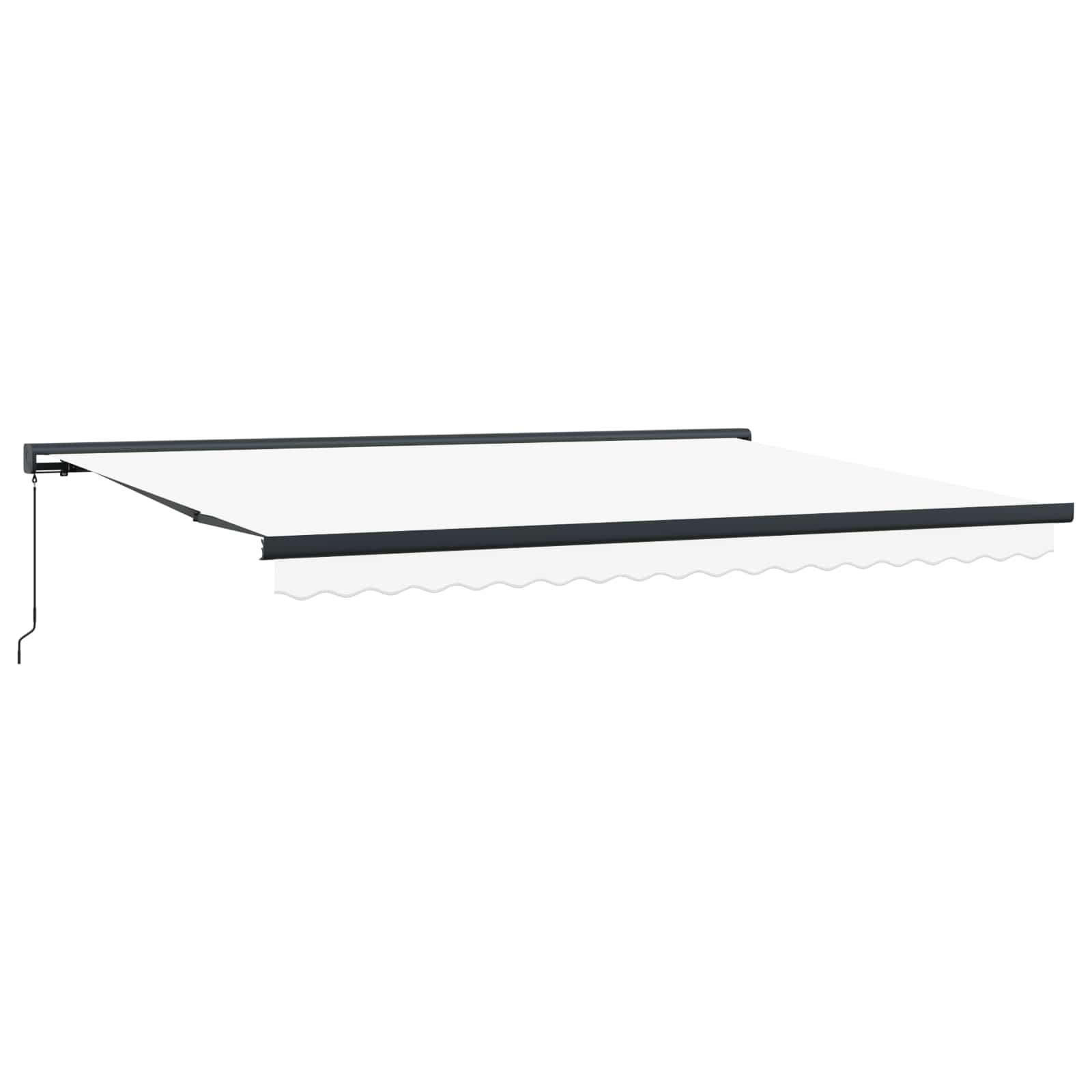 Inklapbaar Zonnescherm Wit Canvas Wit (anthraciet frame)