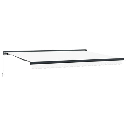 Inklapbaar Zonnescherm Wit Canvas Wit (anthraciet frame)