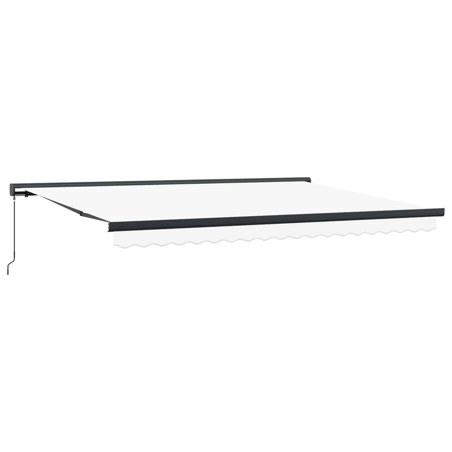 Inklapbaar Zonnescherm Wit Canvas Wit (anthraciet frame)