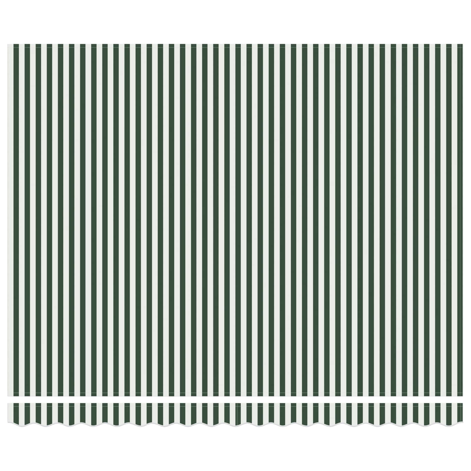Inklapbaar Zonnescherm Groen en Wit 4 × 3 m Canvas en Aluminium