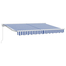 Handmatig uitschuifbare luifel Blauw en Wit 3 x 2,5 m