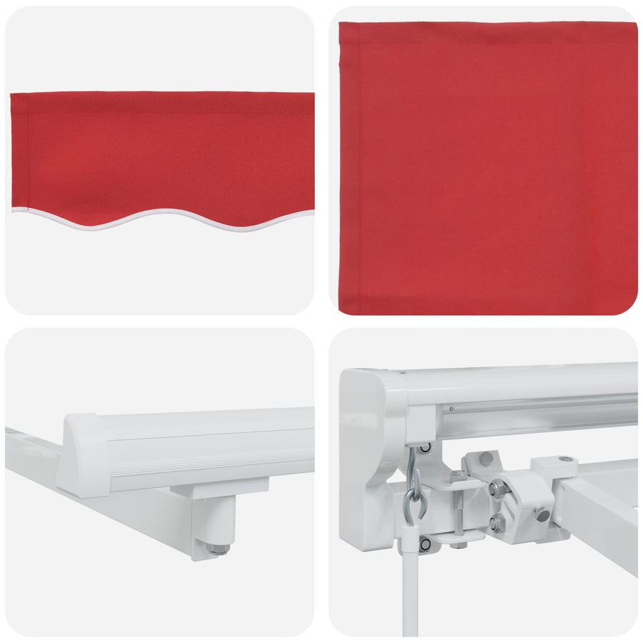 Handmatig uitschuifbare luifel Rood 3 x 2,5 m