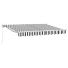 Manual Retractable Awning Anthracite and White 3.5 x 2.5 m