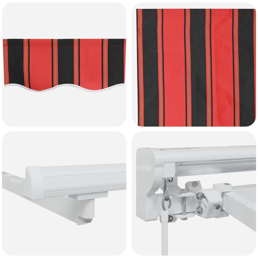 Handmatig uitschuifbare luifel Oranje, Zwart en Geel 4,5 × 3 m