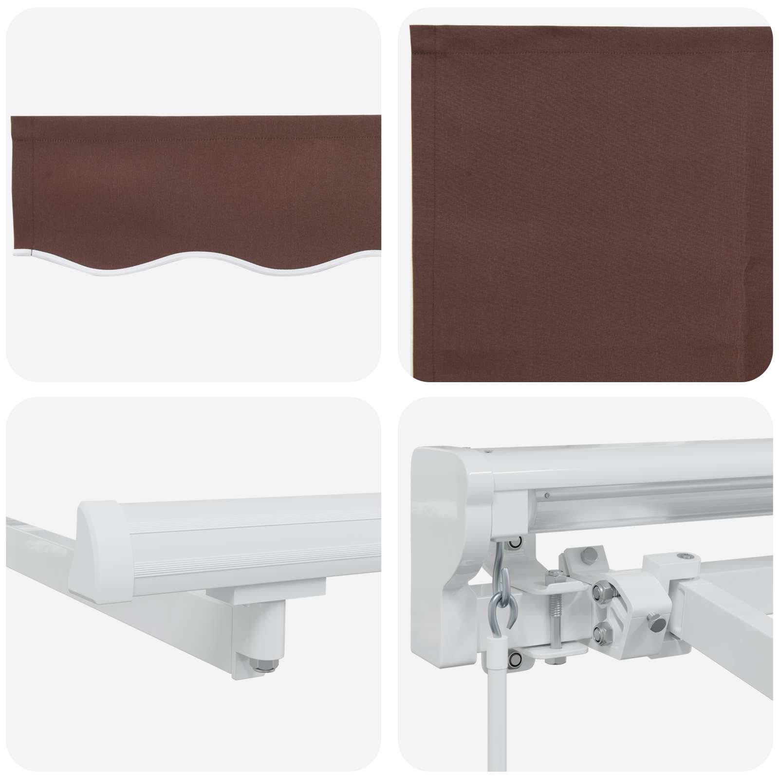 Handmatig uitschuifbare luifel Bruin 4,5 × 3 m