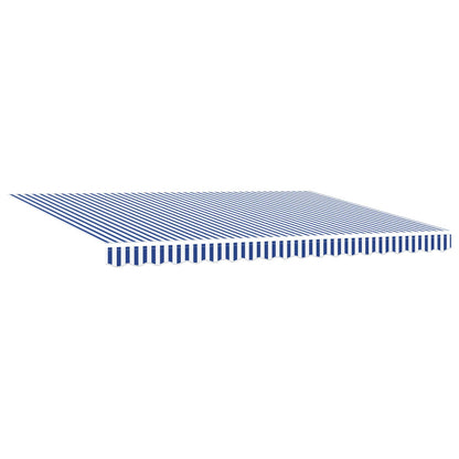 Handmatig uitschuifbare luifel Blauw en Wit 5 × 3,5 m