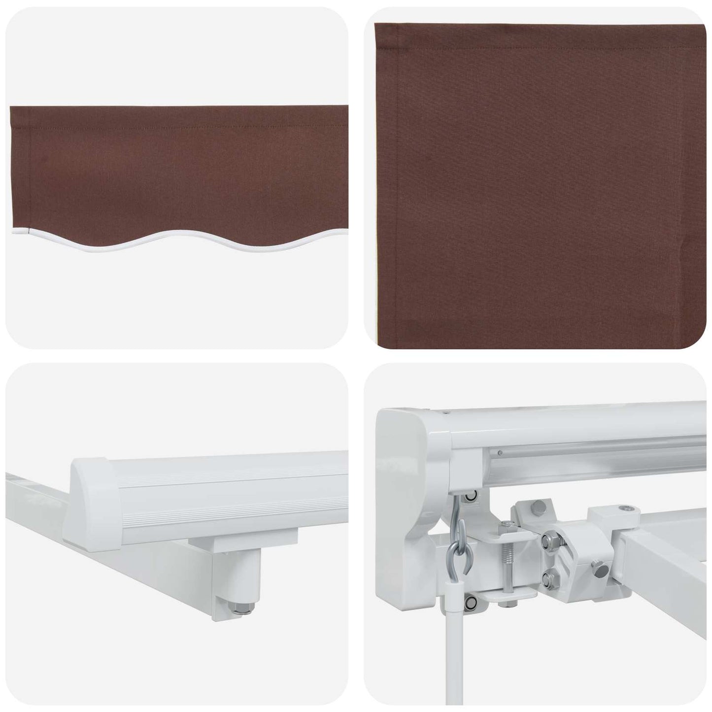 Handmatig uitschuifbare luifel Bruin 5 × 3,5 m
