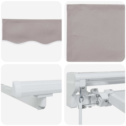Handmatig uitschuifbare luifel Lichtgrijs 5 × 3,5 m