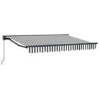 Manually retractable awning Anthracite and White 2.5 x 2 m