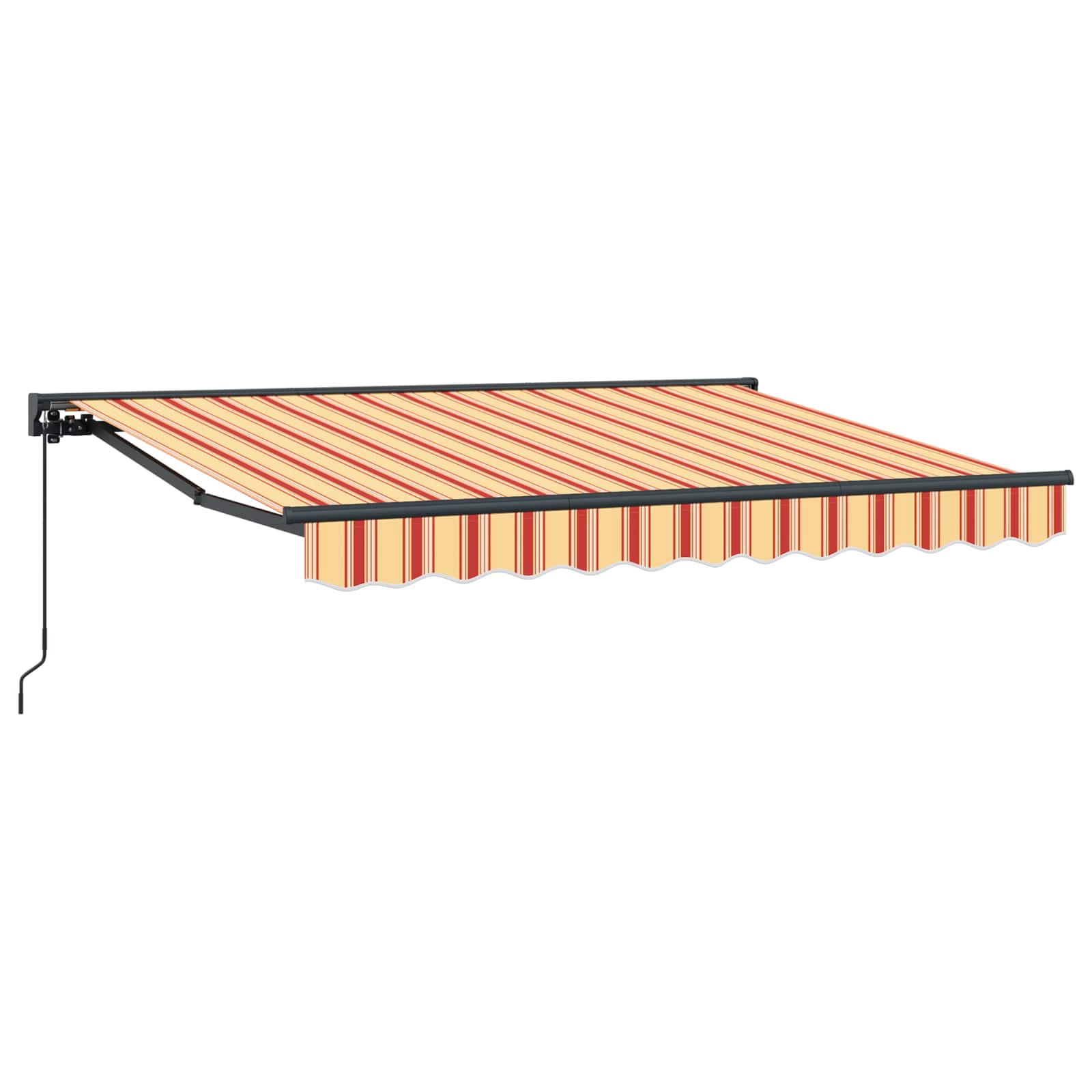 Handmatig uitschuifbare luifel Geel, Oranje en Wit 2,5 x 2 m