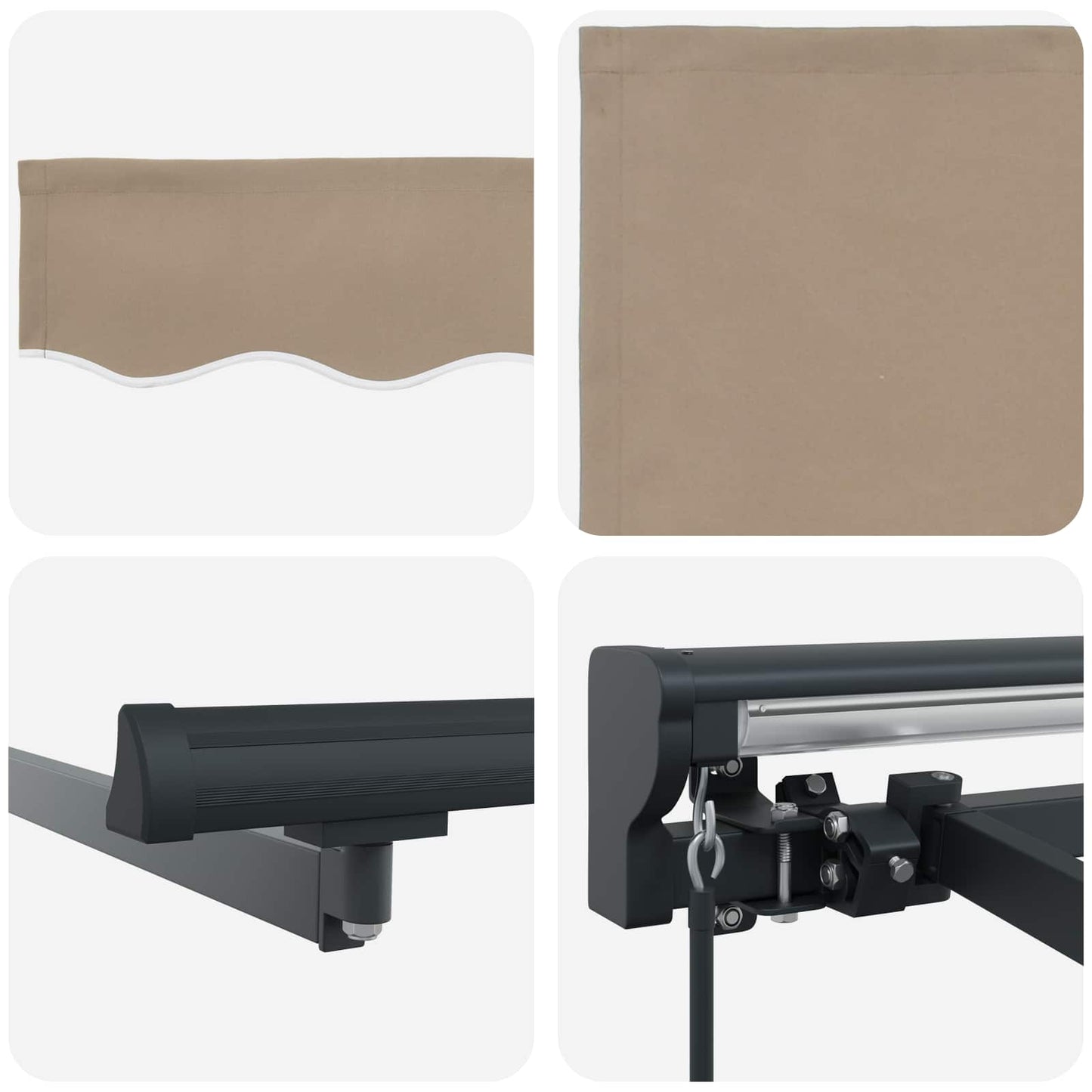 Handmatig uitschuifbare luifel Beige 3,5 x 2 m