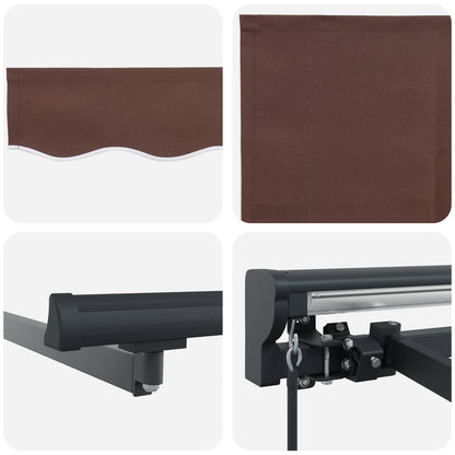 Handmatig uitschuifbare luifel Bruin 4,5 × 3,5 m