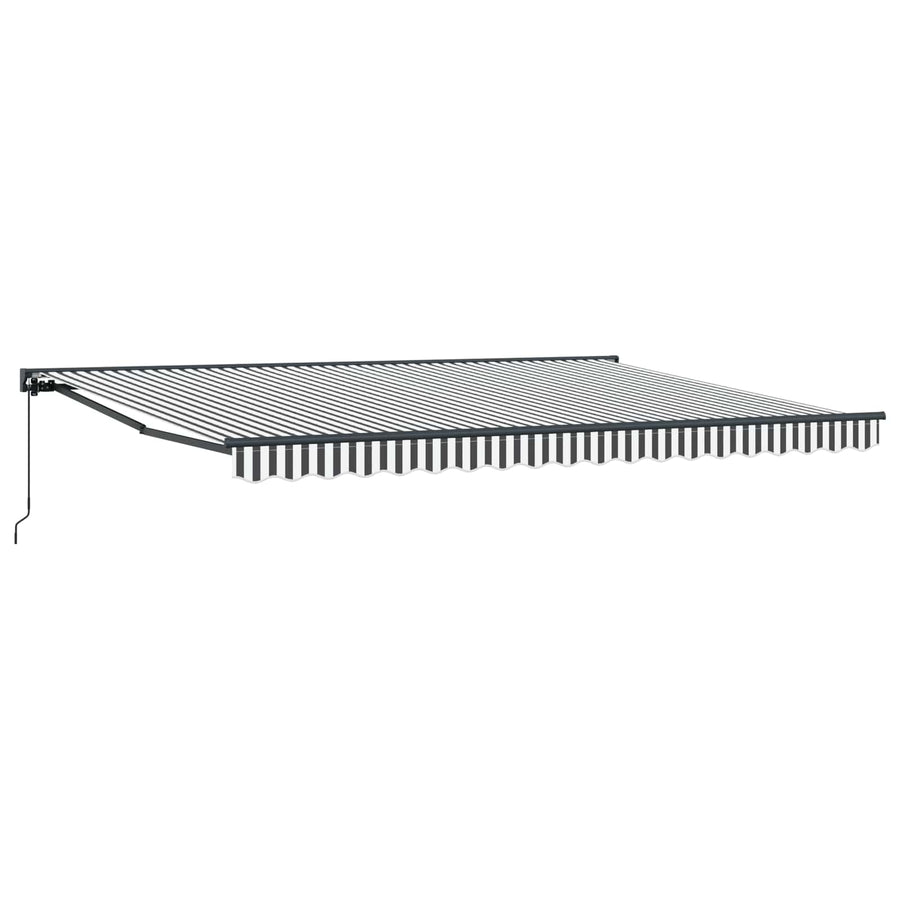 Handmatig uitschuifbare luifel Antraciet en Wit 4,5 × 3,5 m