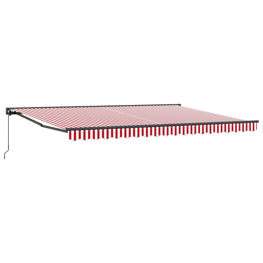 Handmatig uitschuifbare luifel Rood en Wit 5 × 3,5 m