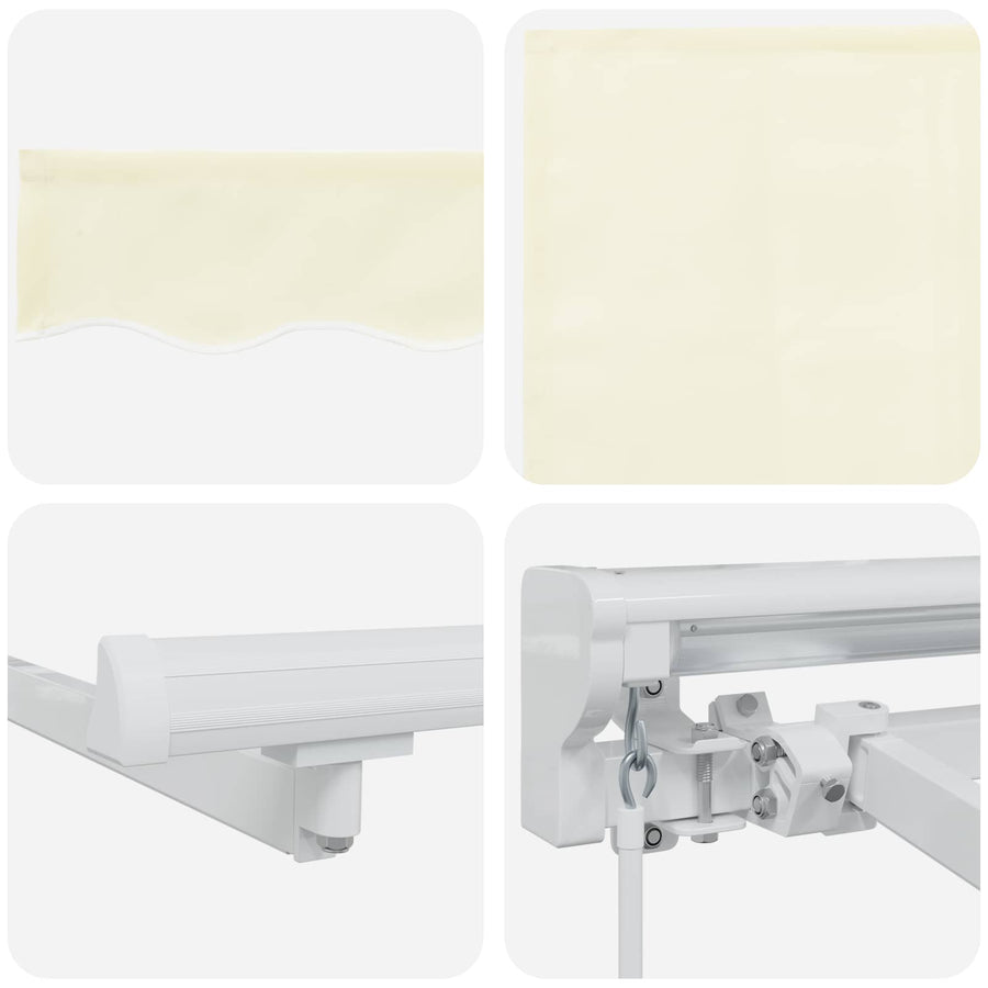 Handmatige Luifelhouder met LED's Crème 2,5 x 2 m
