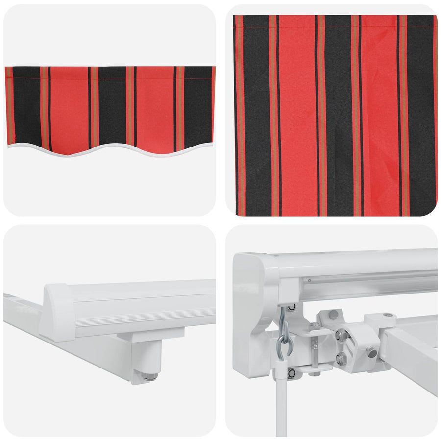 Handmatige Luifelhouder met LED's Oranje en Zwart 2,5 x 2 m