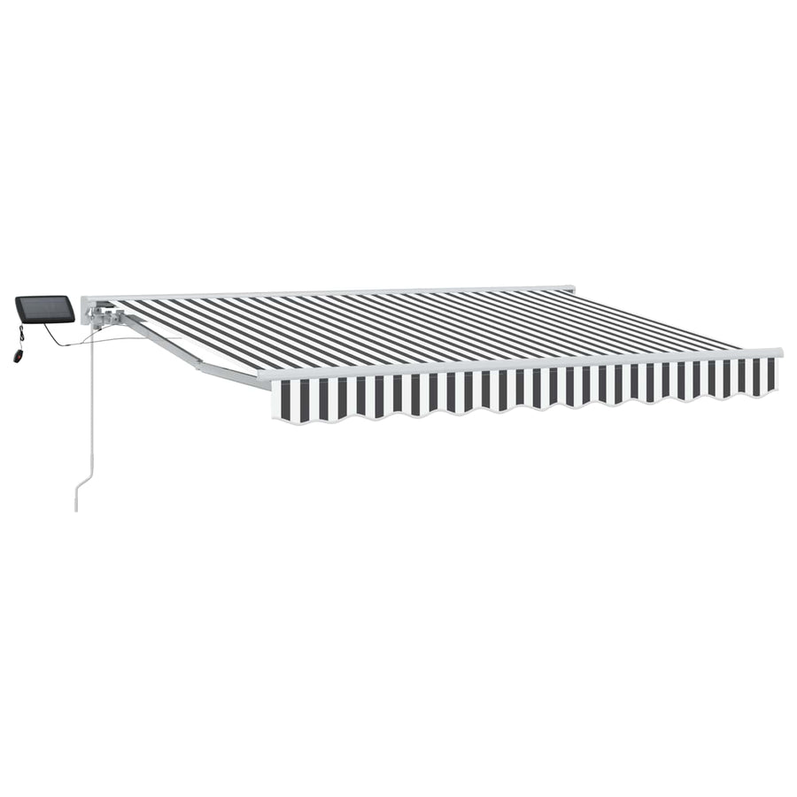 Handmatige Luifelhouder met LED's Antraciet en Wit 2,5 x 2 m