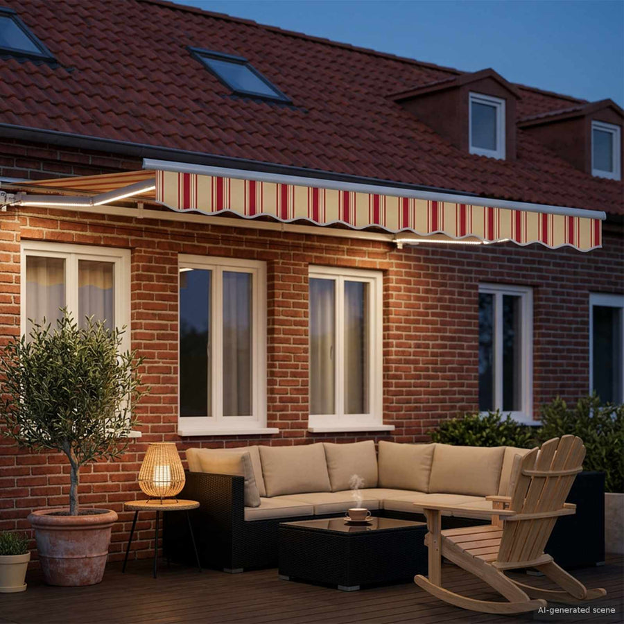 Handmatige Luifelhouder met LED's Geel, Oranje en Wit 2,5 x 2 m