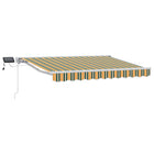 Manual Awning with LEDs Green and Yellow 2.5 x 2 m