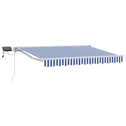 Handmatige Luifelhouder met LED's Blauw en Wit 3 x 2 m