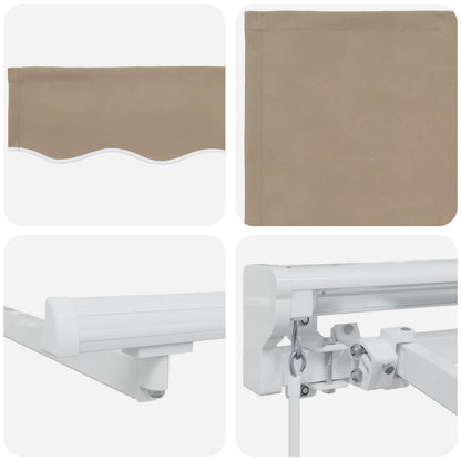 Handmatige Luifelhouder met LED's Beige 3,5 x 2 m