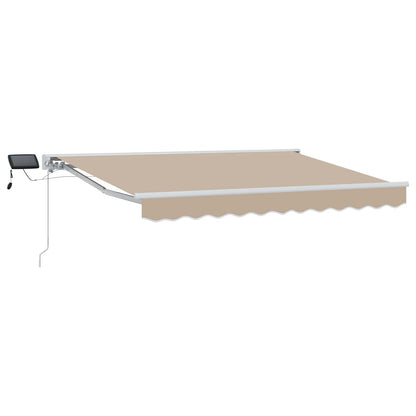 Handmatige Luifelhouder met LED's Beige 3,5 x 2 m