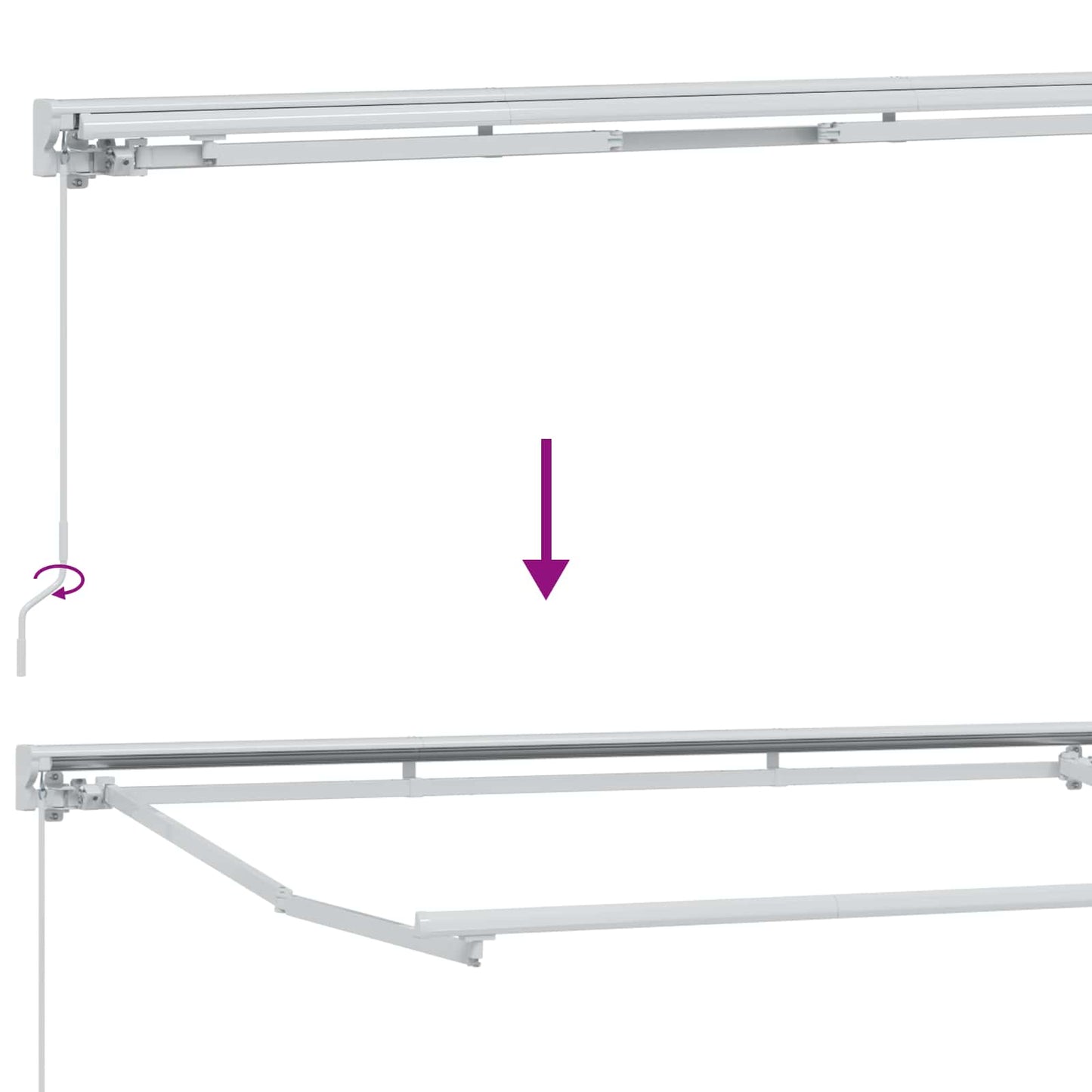 Handmatige Luifelhouder met LED's Beige 3,5 x 2 m