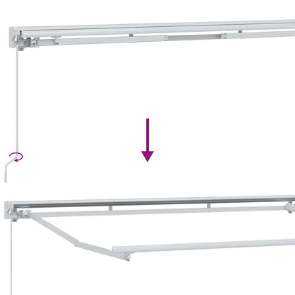 Handmatige Luifelhouder met LED's Beige 3,5 x 2 m
