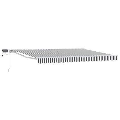 Handmatige Luifelhouder met LED's Antraciet en Wit 4 x 2 m
