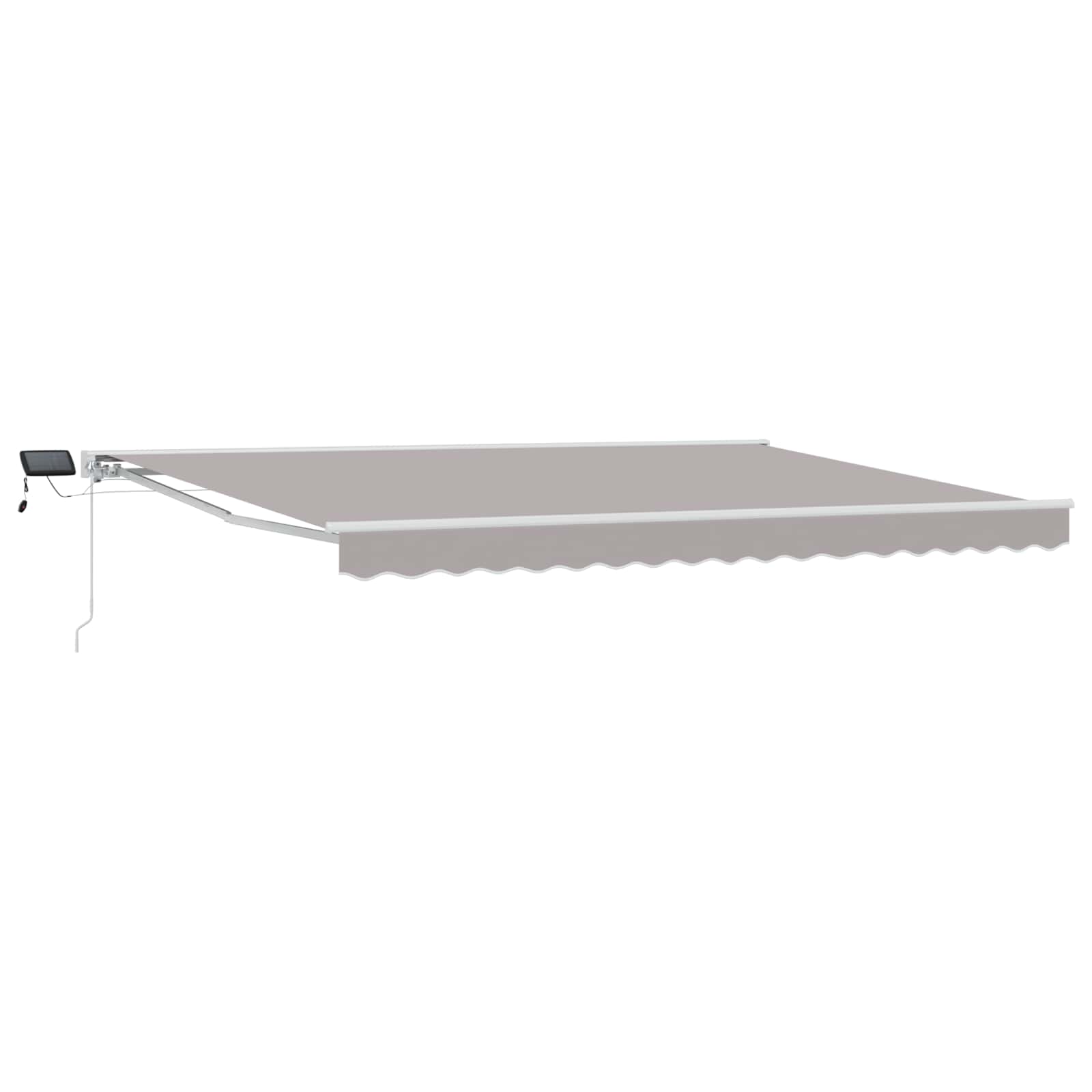Handmatige Luifelhouder met LED's Lichtgrijs 4 x 2 m
