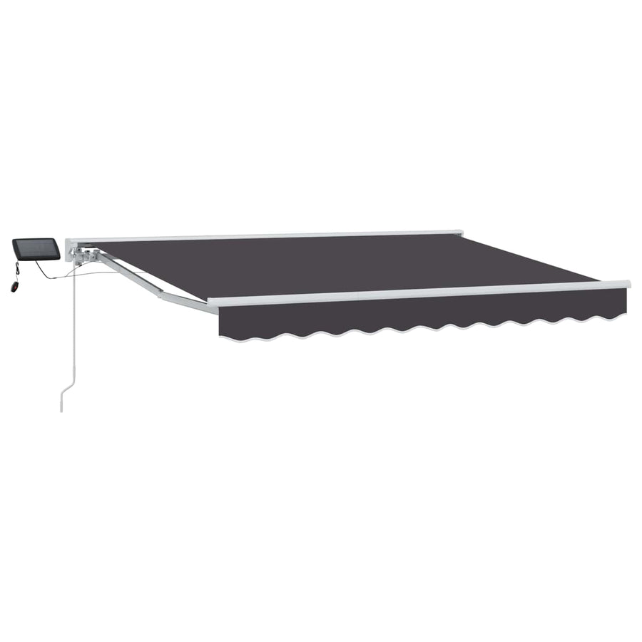 Handmatige Luifelhouder met LED's Antraciet 3 x 2,5 m