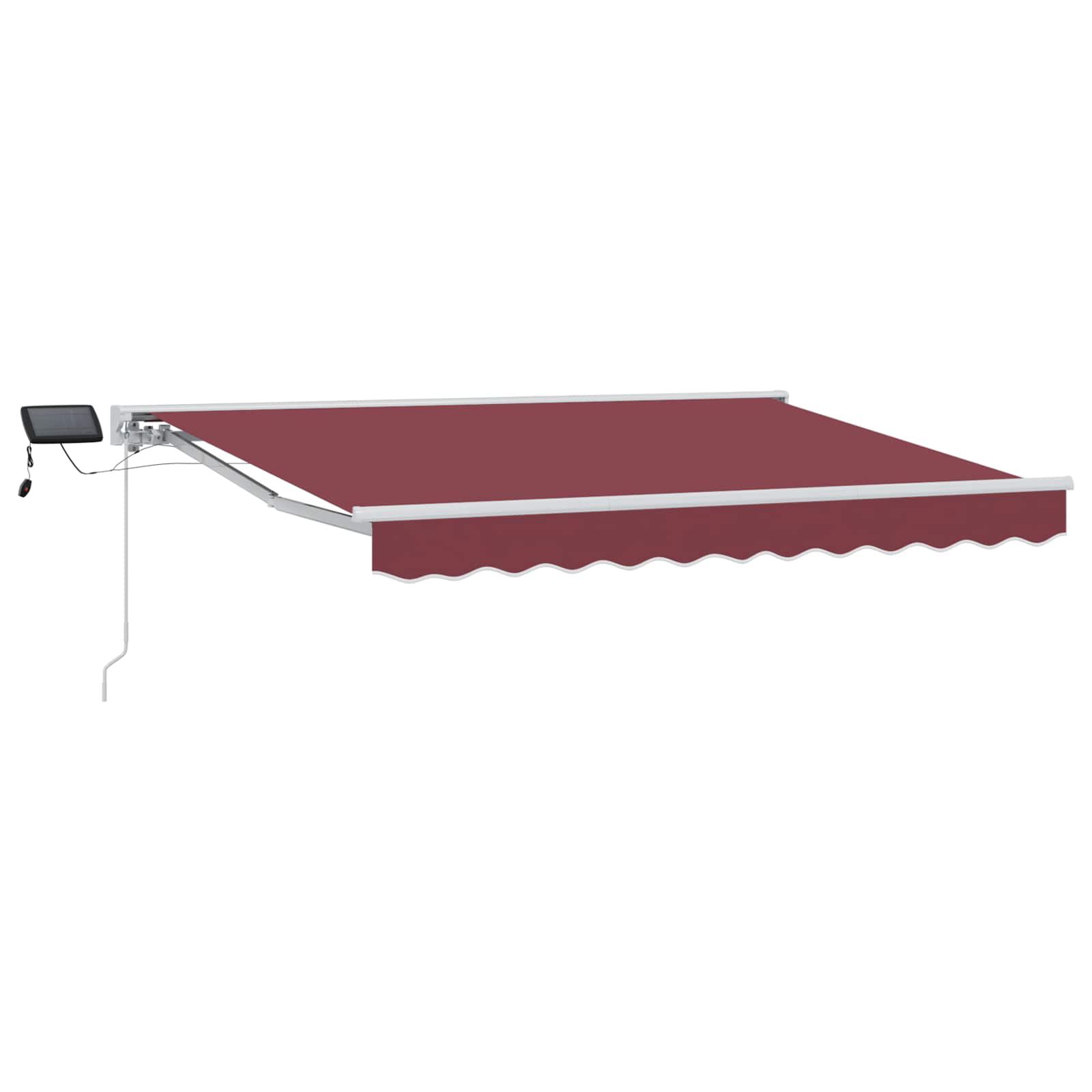 Handmatige Luifelhouder met LED's Bordeauxrood 3 x 2,5 m