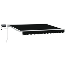 Handmatige Luifelhouder met LED's Zwart 3 x 2,5 m