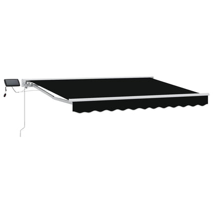 Handmatige Luifelhouder met LED's Zwart 3 x 2,5 m