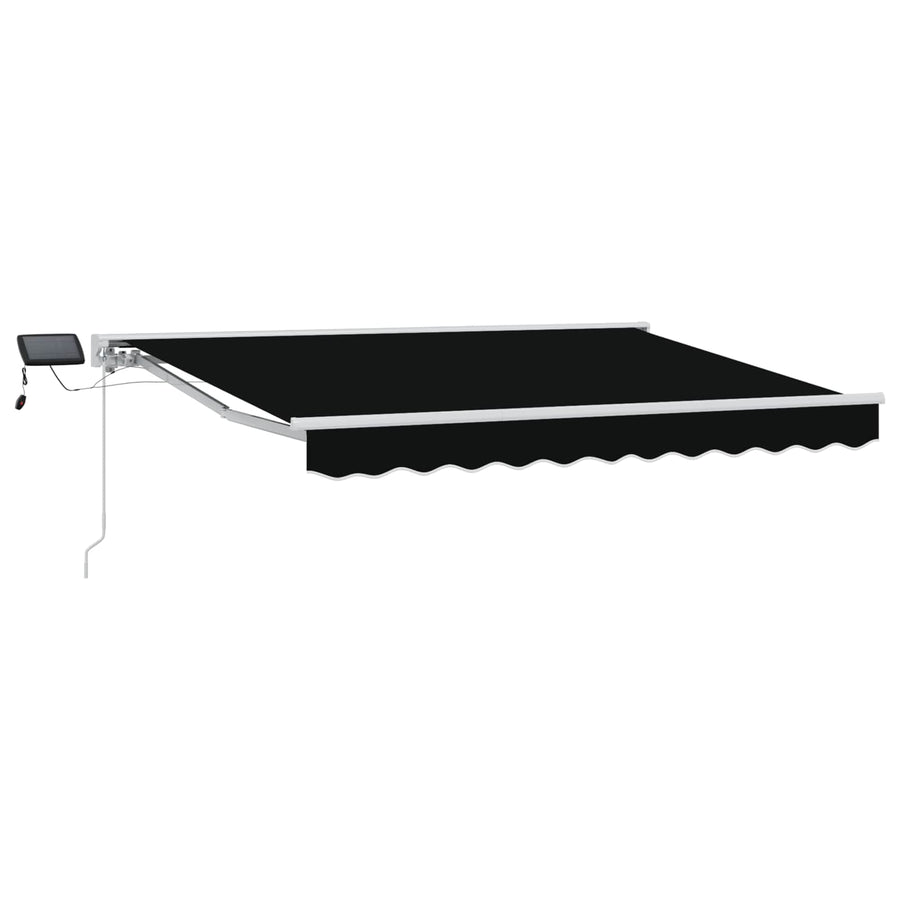 Handmatige Luifelhouder met LED's Zwart 3 x 2,5 m