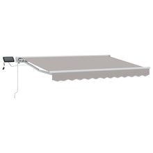 Handmatige Luifelhouder met LED's Lichtgrijs 3 x 2,5 m