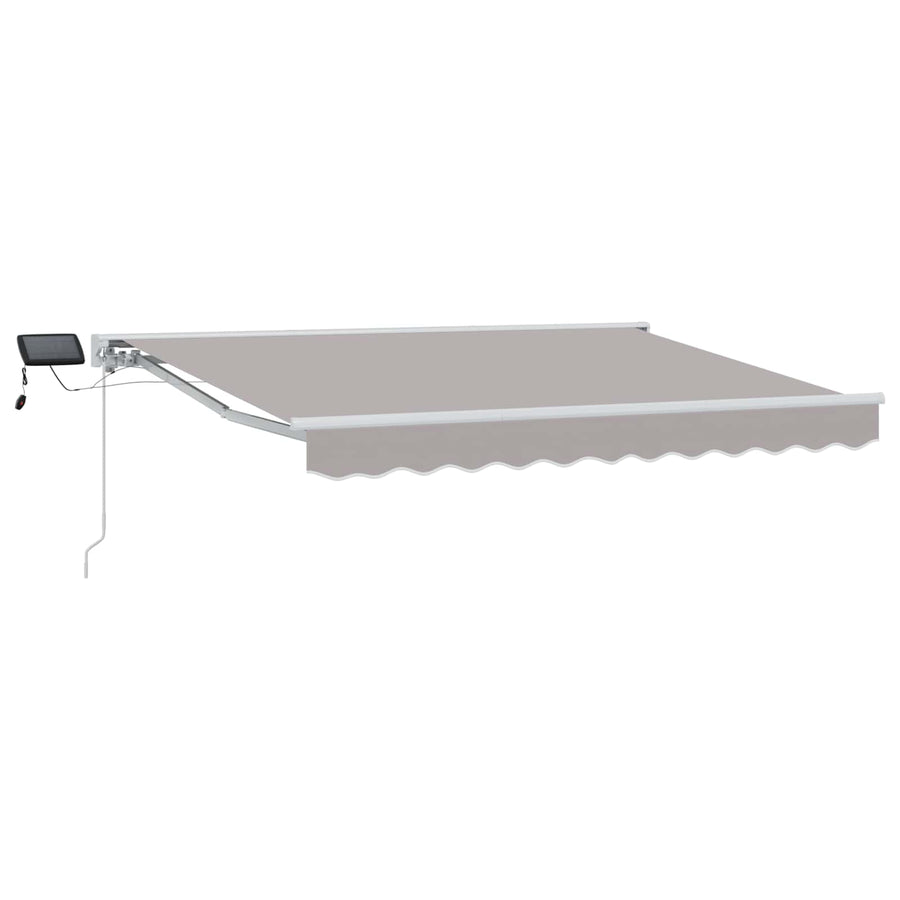 Handmatige Luifelhouder met LED's Lichtgrijs 3 x 2,5 m
