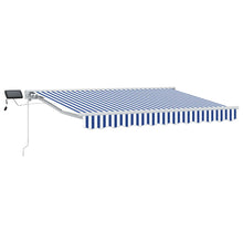 Handmatige Luifelhouder met LED's Blauw en Wit 3,5 x 2,5 m