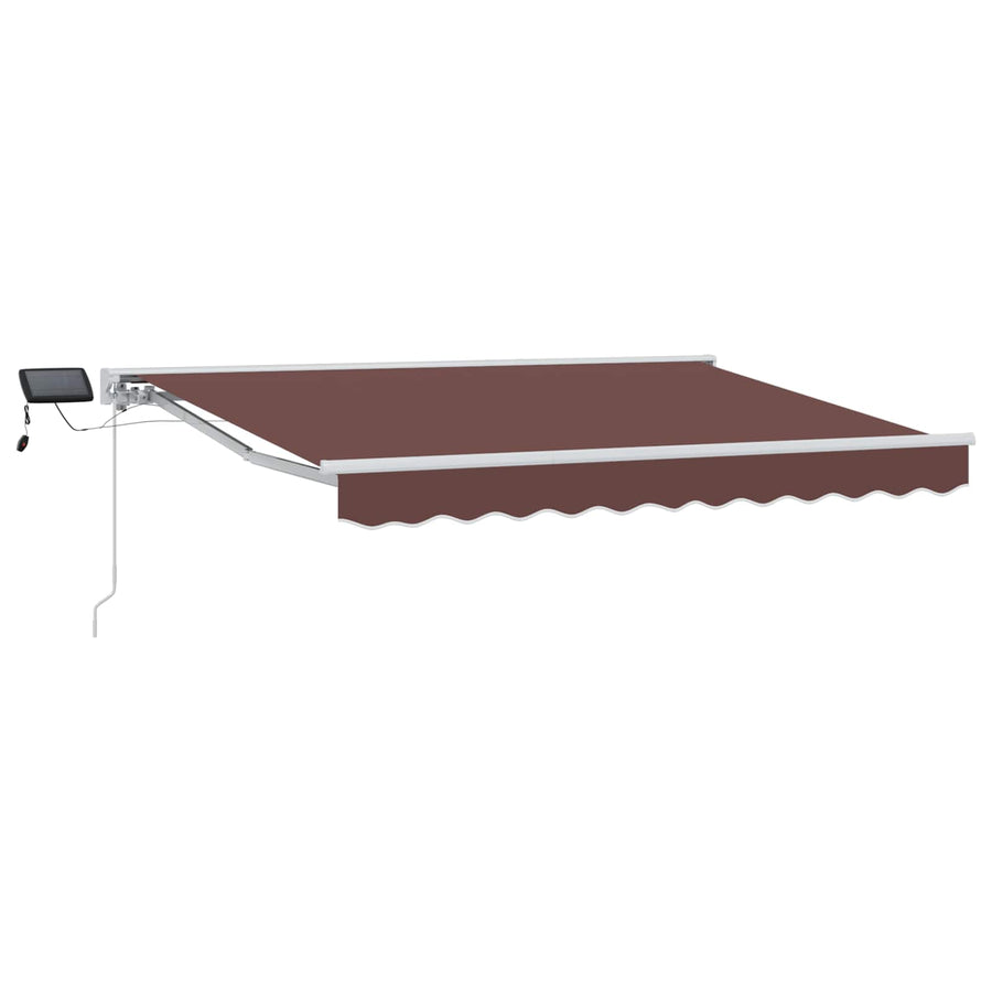 Handmatige Luifelhouder met LED's Bruin 3,5 x 2,5 m