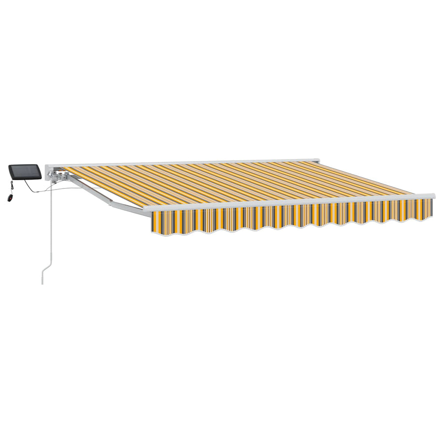 Handmatige Luifelhouder met LED's Geel en Grijs 3,5 x 2,5 m