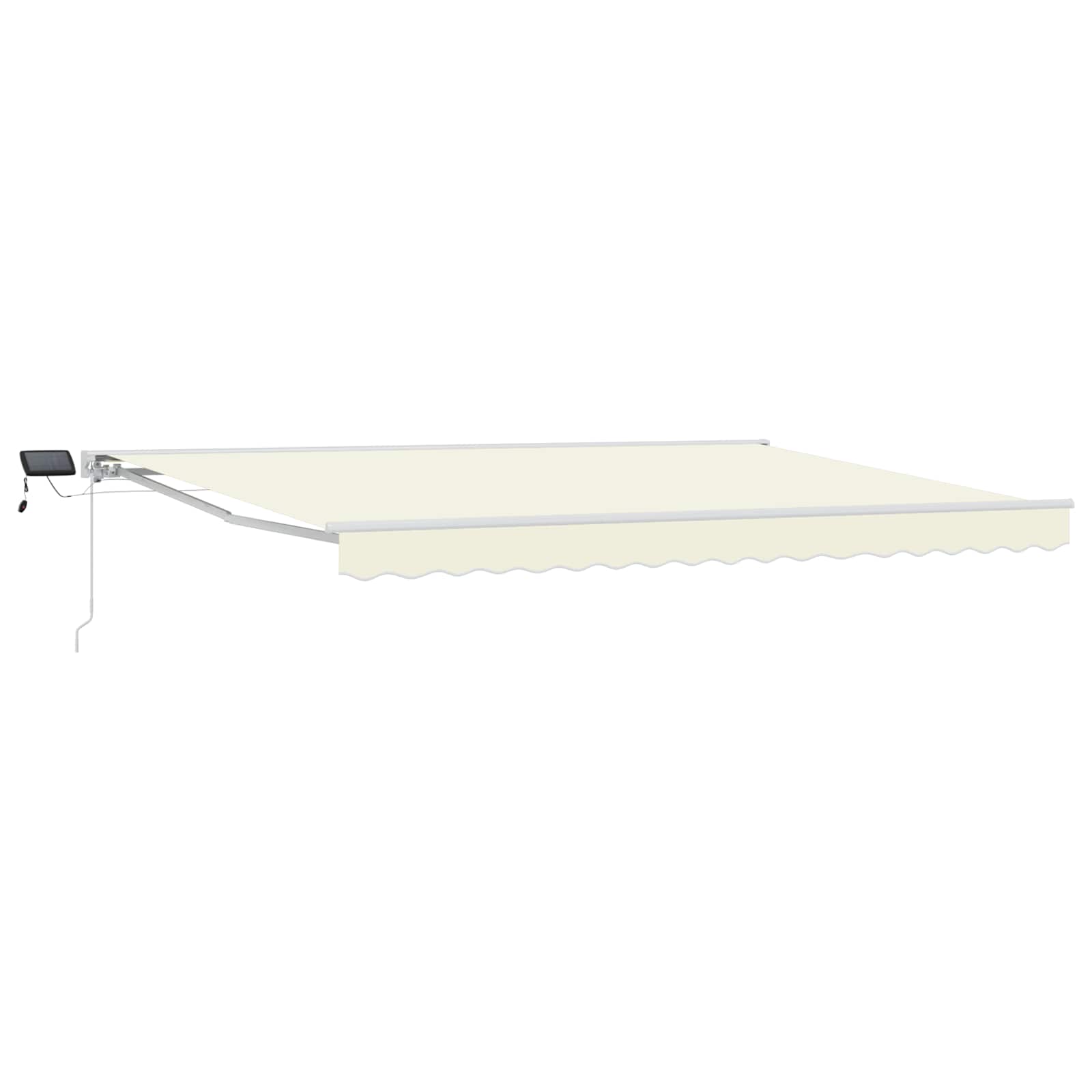 Handmatige Luifelhouder met LED's Crème 4 × 3 m