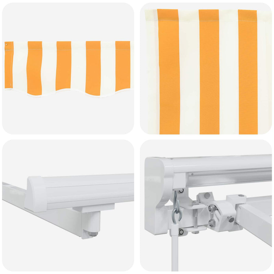 Handmatige Luifelhouder met LED's Geel en Wit 4 × 3 m