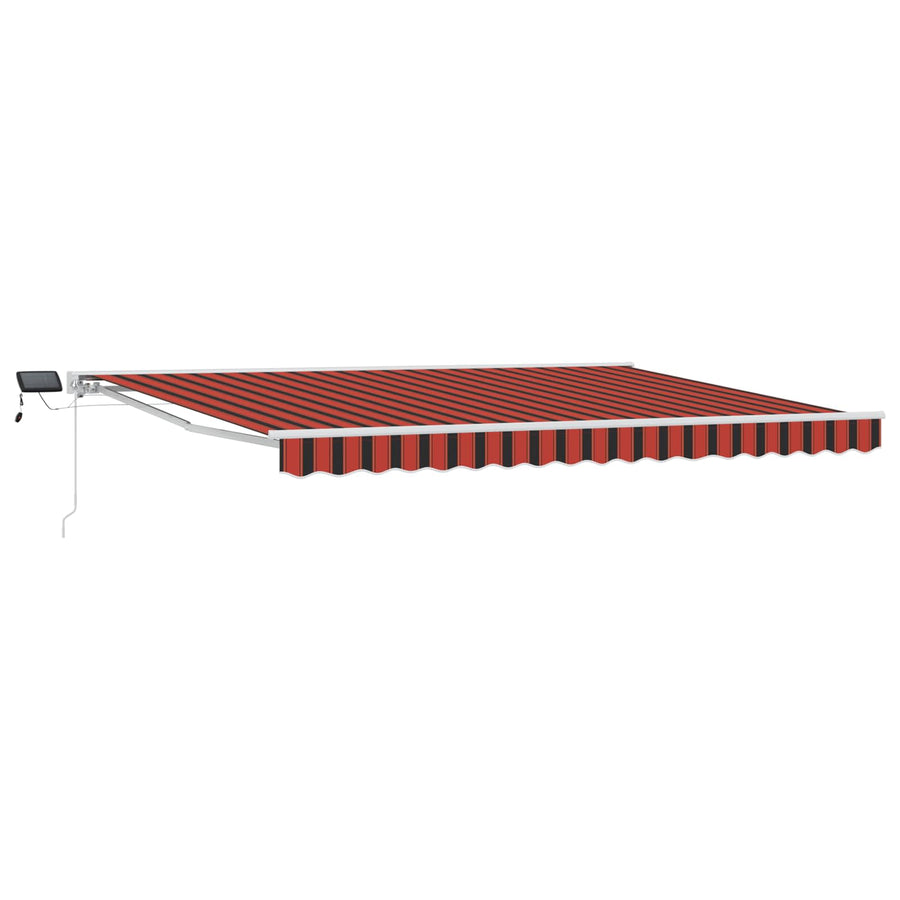 Handmatige Luifelhouder met LED's Oranje en Zwart 4 × 3 m