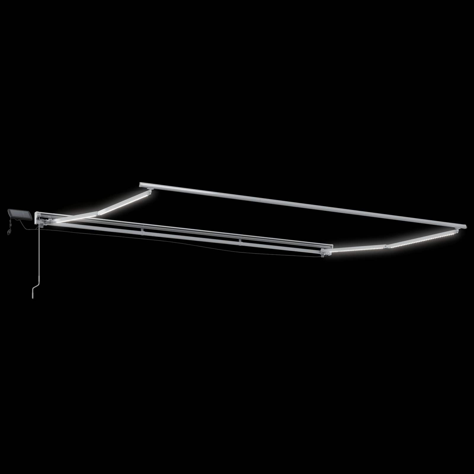 Handmatige Luifelhouder met LED's Bordeauxrood 4 × 3 m